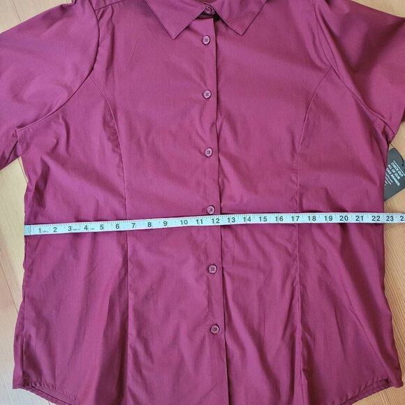 NWT Jessica London 20W wine red button up top office workwear business - Picture 8 of 13